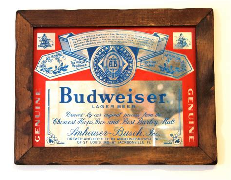 is a Vintage RARE BUDWEISER LIGHT Mirror Sign from 1982. . Budweiser beer mirror signs